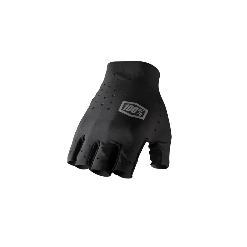 100% Sling Short Finger Gloves in Black