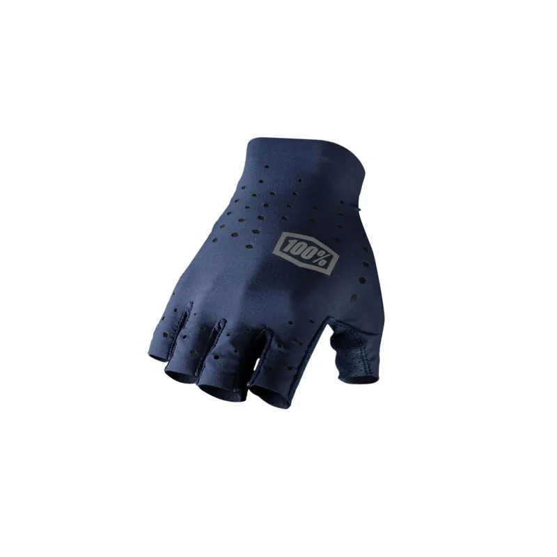 100% Sling Short Finger Gloves in Navy