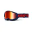 100% Strata 2 Red Mirror Lens Goggles in Navy