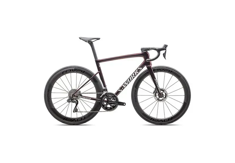 Specialized S-Works Tarmac SL8 - Shimano Dura-Ace Di2 Road Race Bike In Gloss Solidity / Red To Black Pearl / Metallic White Silver