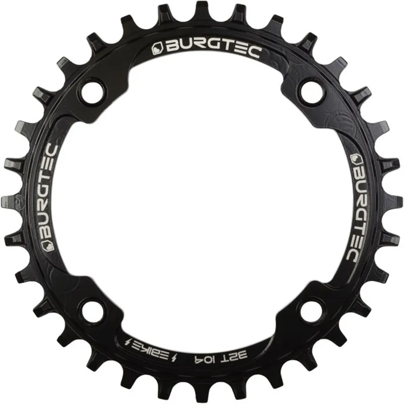 Burgtec104 BCD E-Bike Steel Chainring Inside Fit in Burgtec Black