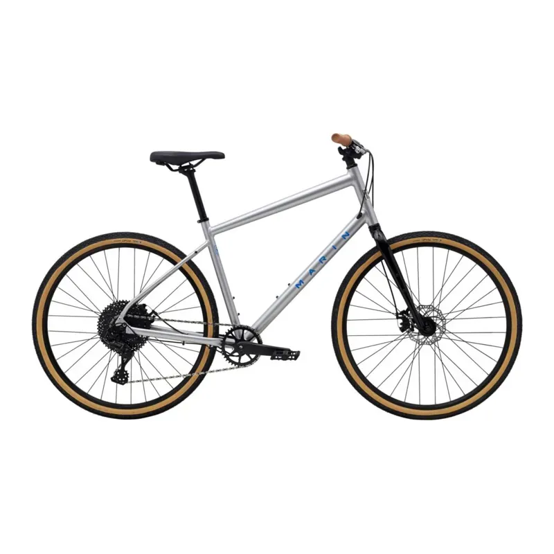 Marin Kentfield 2 Hybrid Sports Bike in Gloss Chrome/Blue