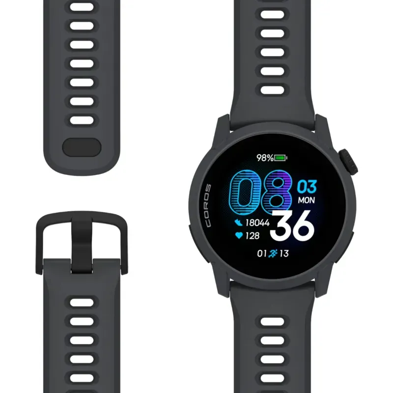 Coros Pace 4 GPS Watch Silicone Band in Black-4