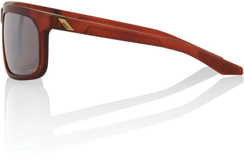 100% Hakan Hiper Silver Mirror Lens Glasses in Soft Tact Rootbeer-1