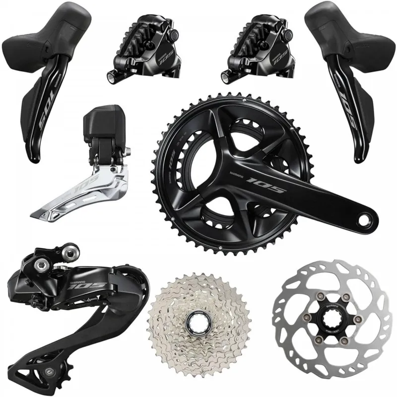 Shimano 105 Di2 12 Speed Groupset 50/34 172.5mm in Black