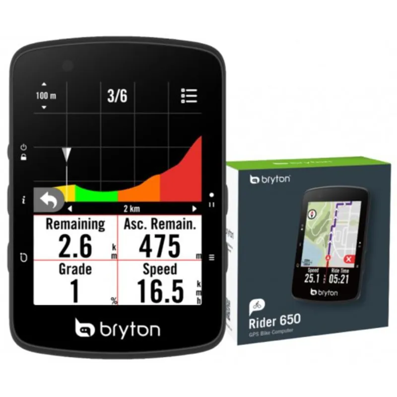 Bryton Rider 650 GPS Cycle Computer in Black