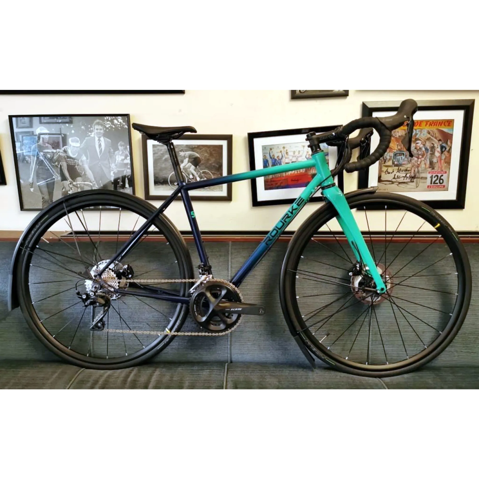 Blue Rourke Rourke 853 Winter Road Bike 53cm in Blue/Green Fade