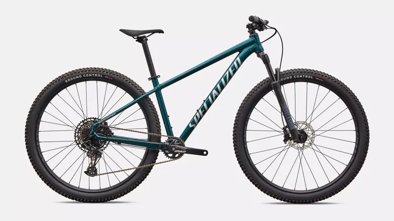 Specialized Rockhopper Expert Hardtail Mountain Bike in Gloss Emerald Metallic / Shadow Silver