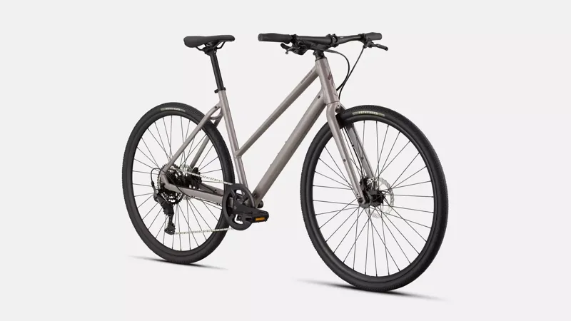 Specialized Sirrus X 2.0 Step-Through Hybrid Bike in Gloss Desert Metallic-1