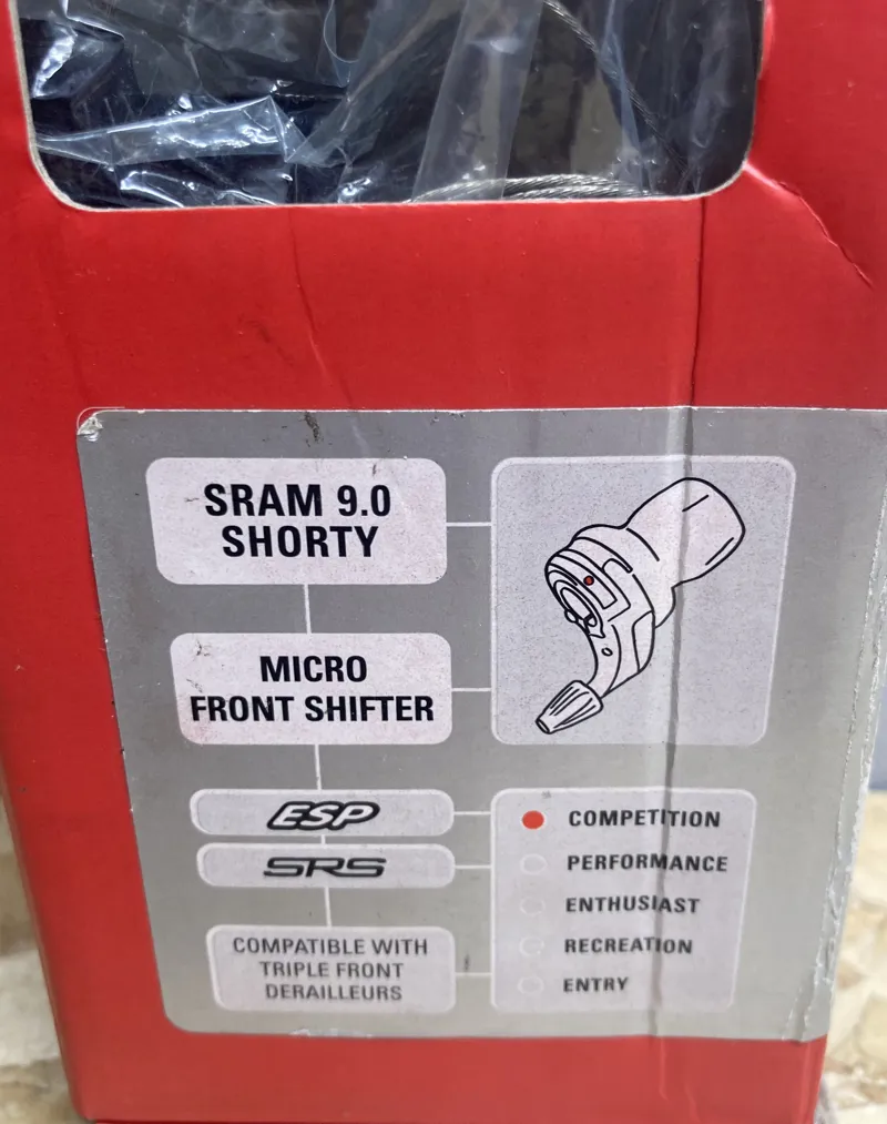 SRAM 9.0 Shorty Grip Shift Micro Front Triple Competition ESP NOS-1