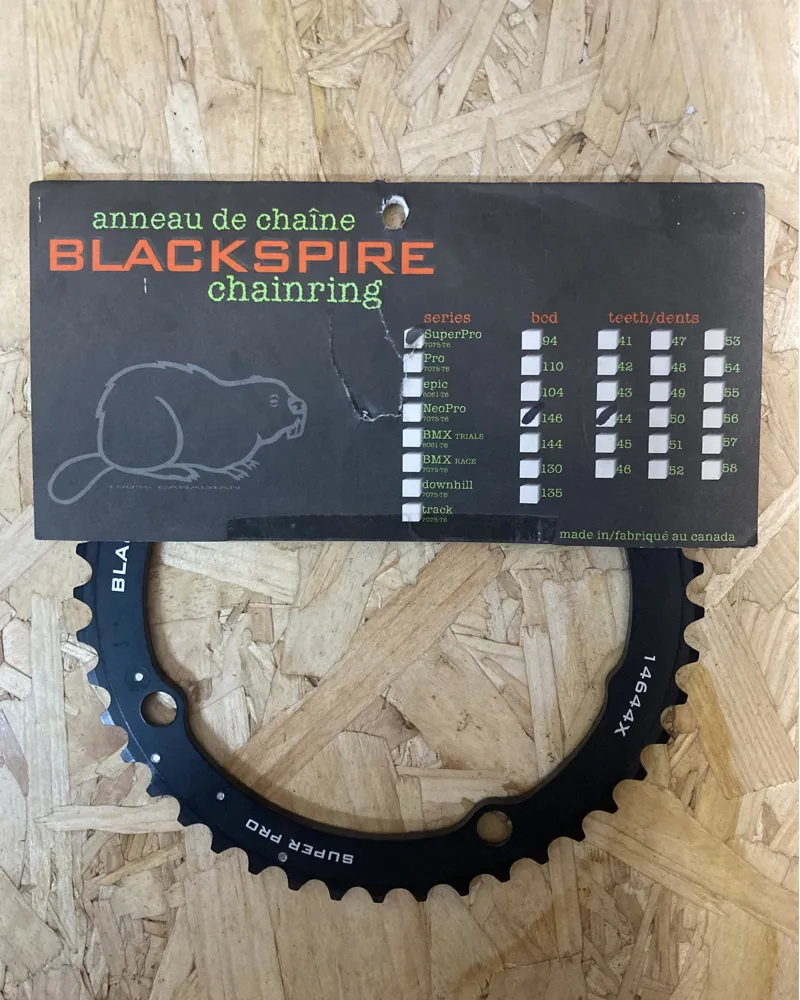 Blackspire SuperPro Chainring 44T 146 BCD XTR M960 9/10 Spd NOS in Black
