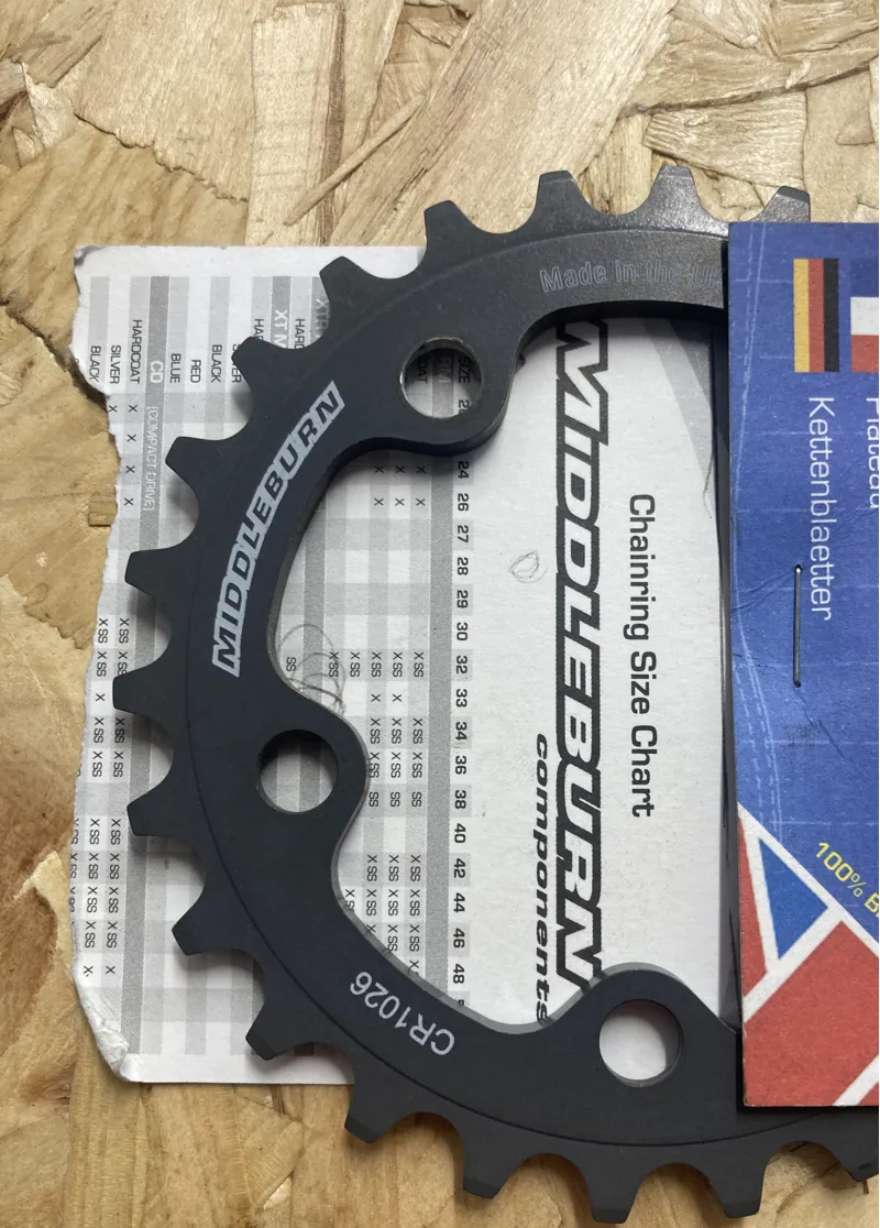 Middleburn 5 arm Chainring CR1026 26T 74BCD NOS in Grey-2