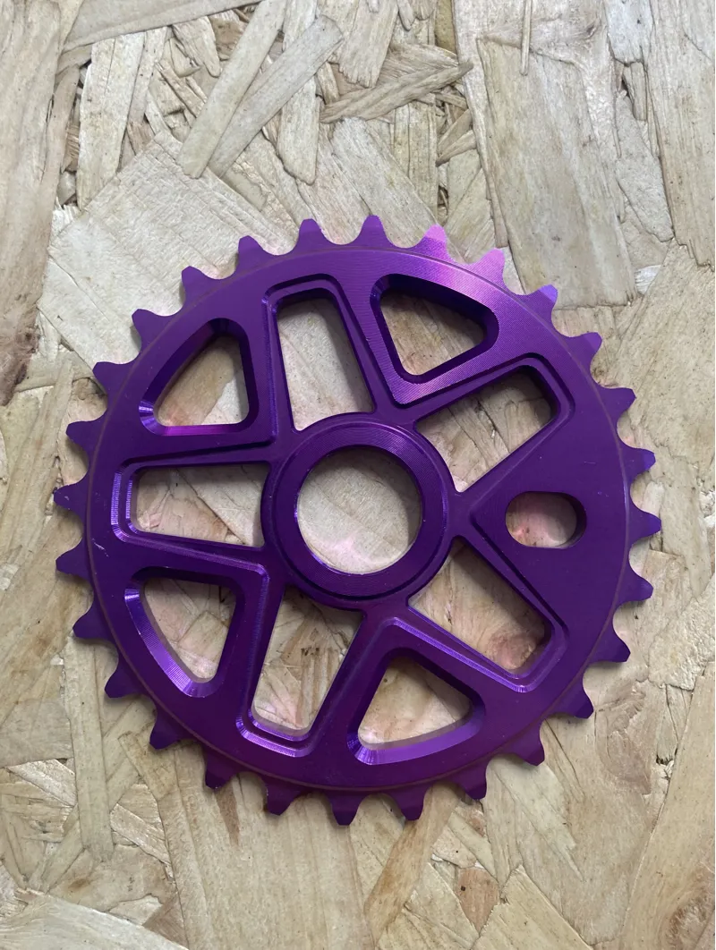 BMX 28T CNC Chainring Bolt on in Purple