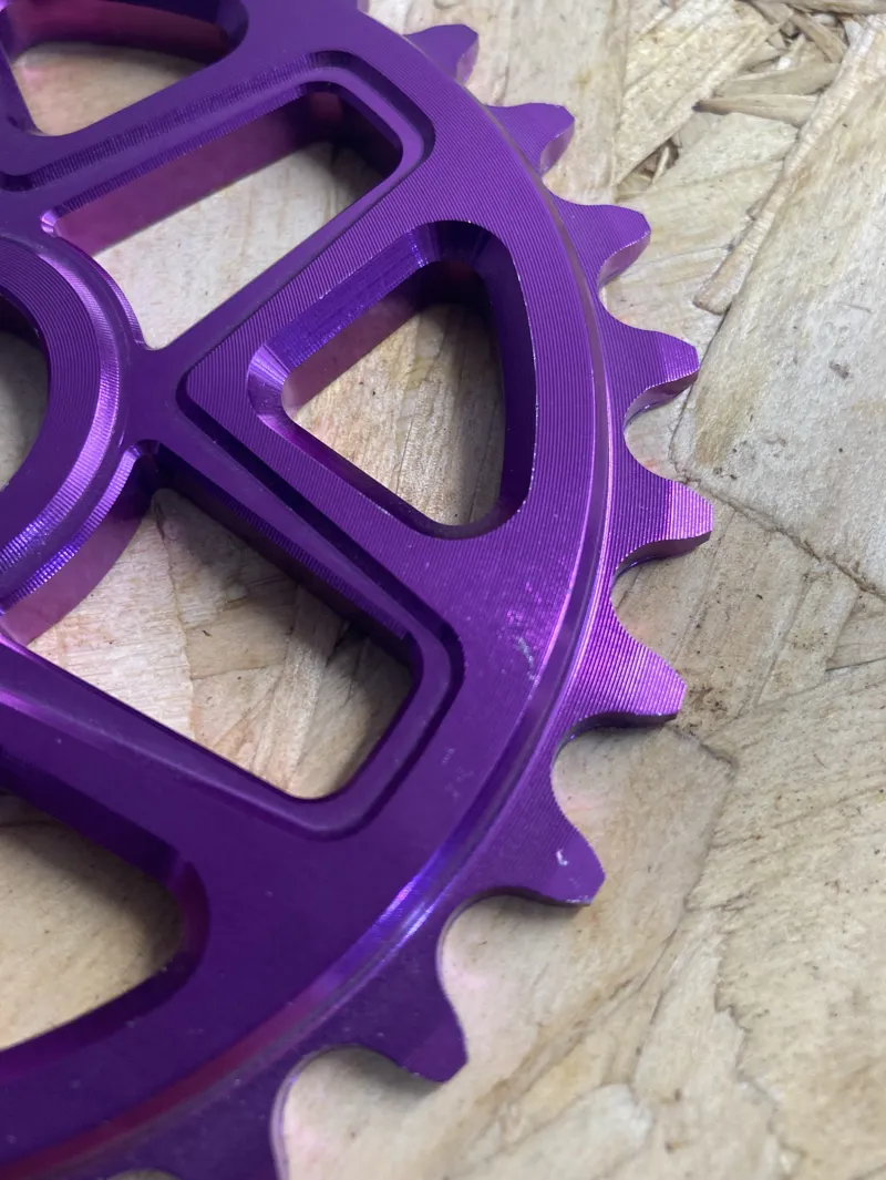 BMX 28T CNC Chainring Bolt on in Purple-2