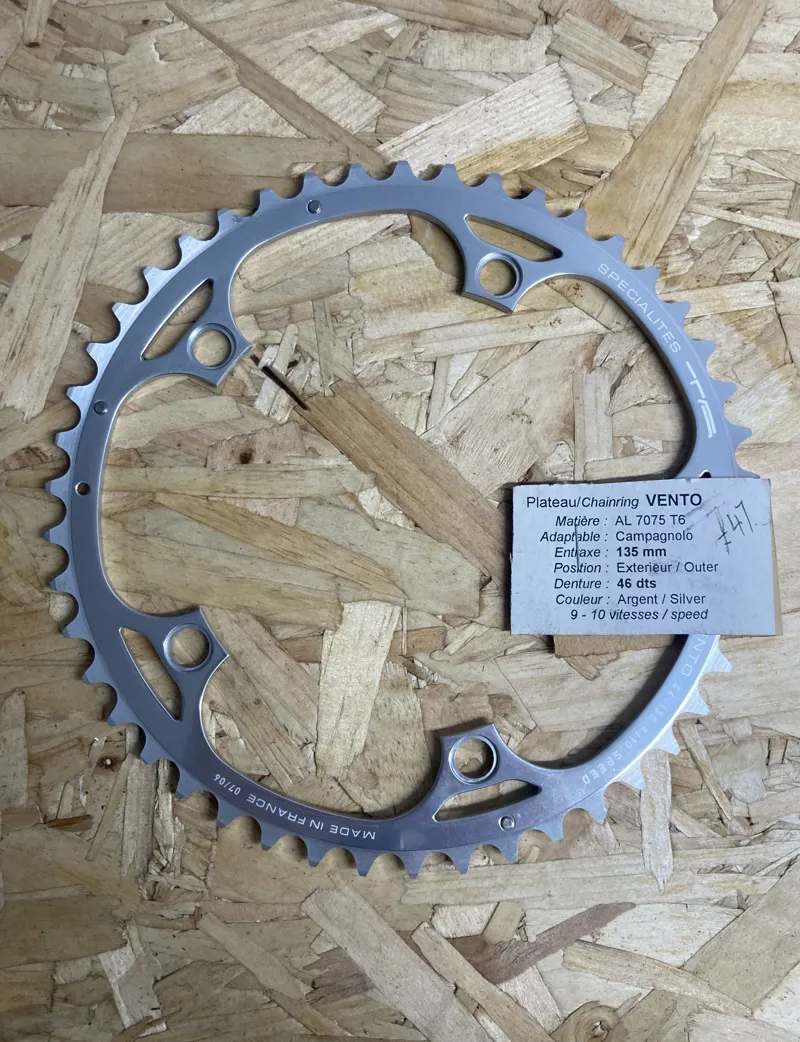 Specialities TA Vento Chainring 135mm BCD 5 arm 9/10 Speed Retro in Silver-1