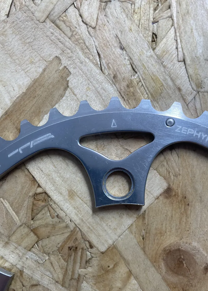 Specialities TA Zephyr Outer Chainring 44T 110 BCD 5 Arm Retro in Silver-2