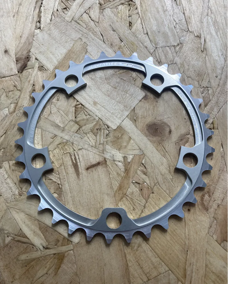 Specialities TA Nerius Chainring 34T 110 BCD Campy 5 Arm 10 spd Retro in Silver-1
