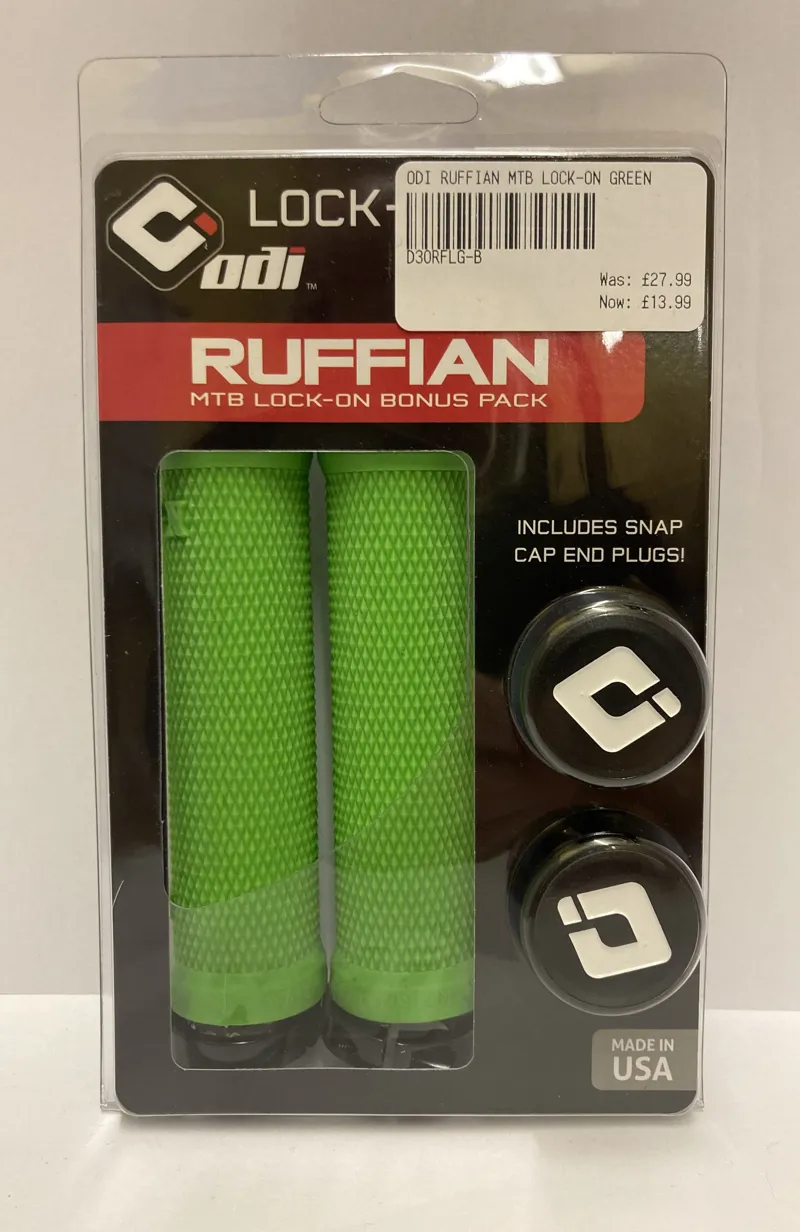 ODI Ruffian MTB Lock-On Handlebar Grips Bonus Pack 130mm in Lime Green/Black