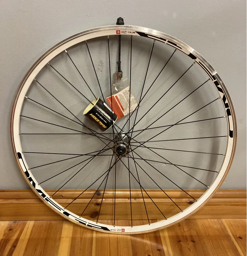 Raleigh 700c Front Wheel Tiagra Rim Brake Omega in White/Black