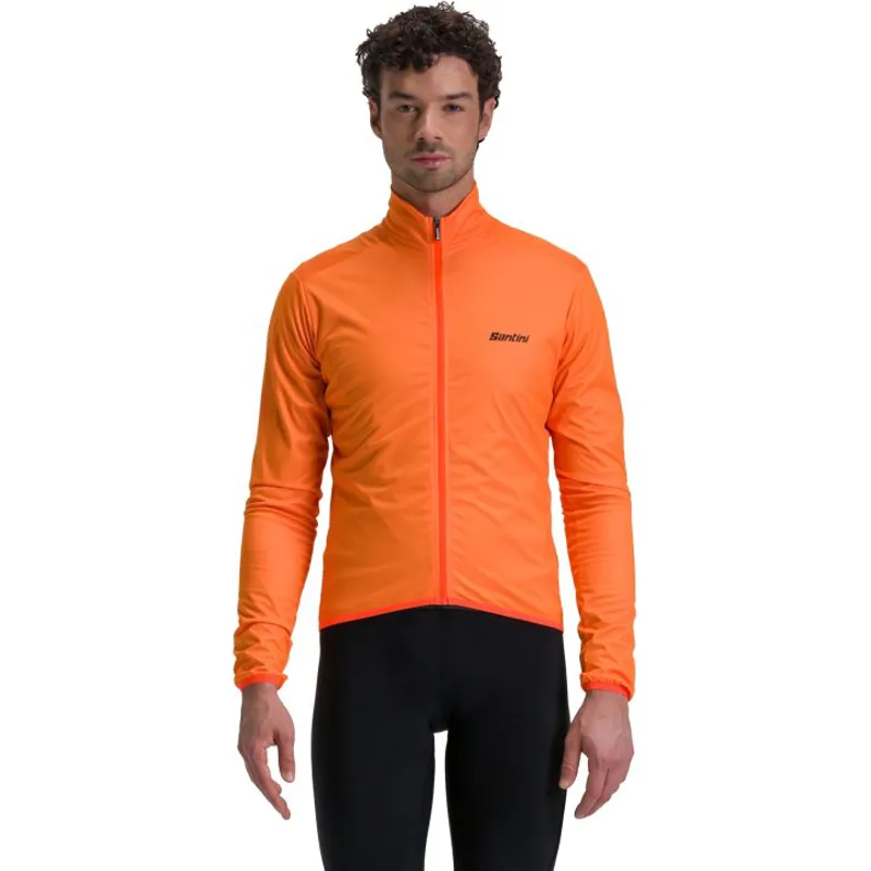 Santini AW Nebula Puro Windbreaker in Fluo Orange-3