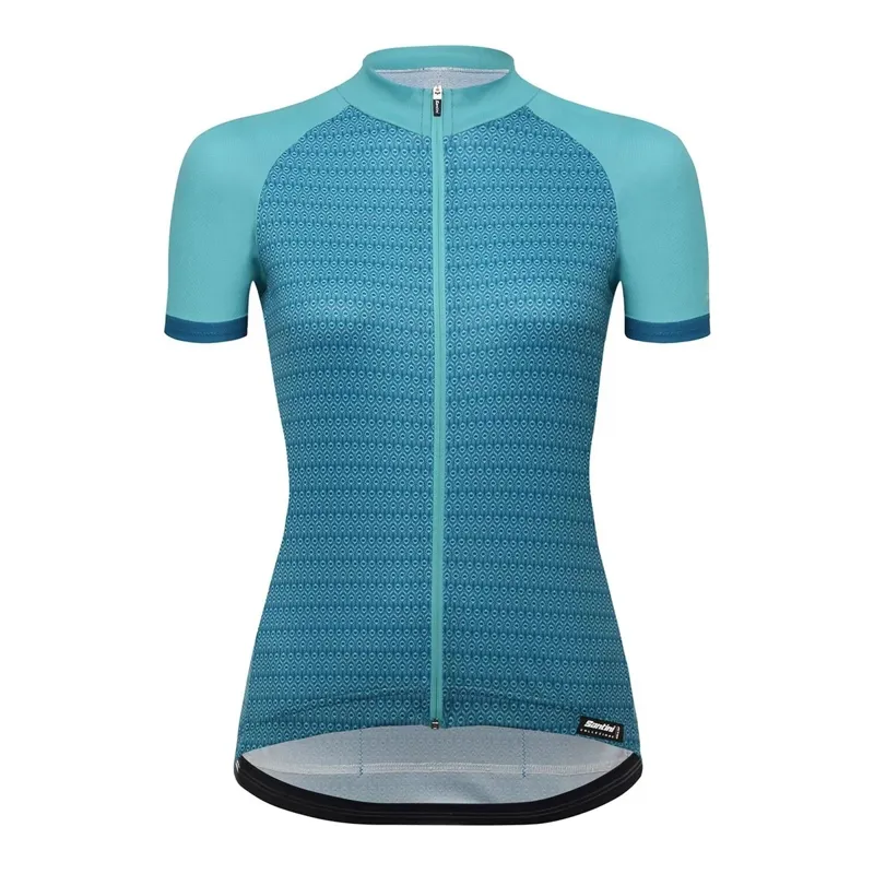 Santini Ritmo Womens SS Jersey Large in Aqua Blue