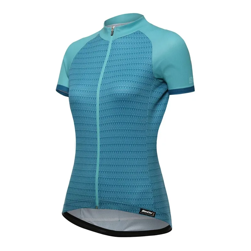 Santini Ritmo Womens SS Jersey Large in Aqua Blue-1