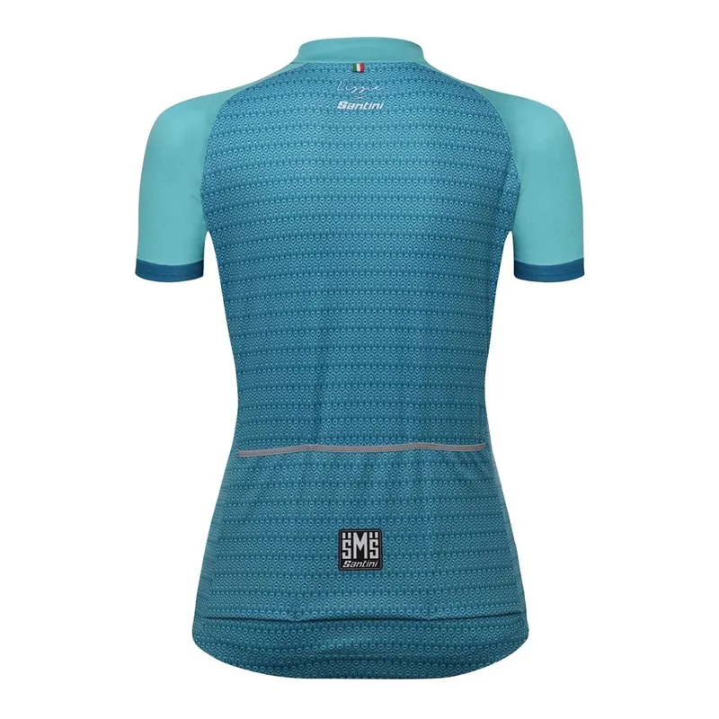 Santini Ritmo Womens SS Jersey Large in Aqua Blue-2