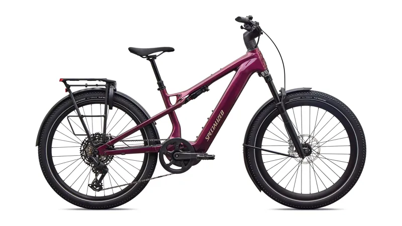 Specialized Turbo Vado 3 X 5.0 eHybrid Bike in Gloss Bordeaux Metallic/Sandstone 