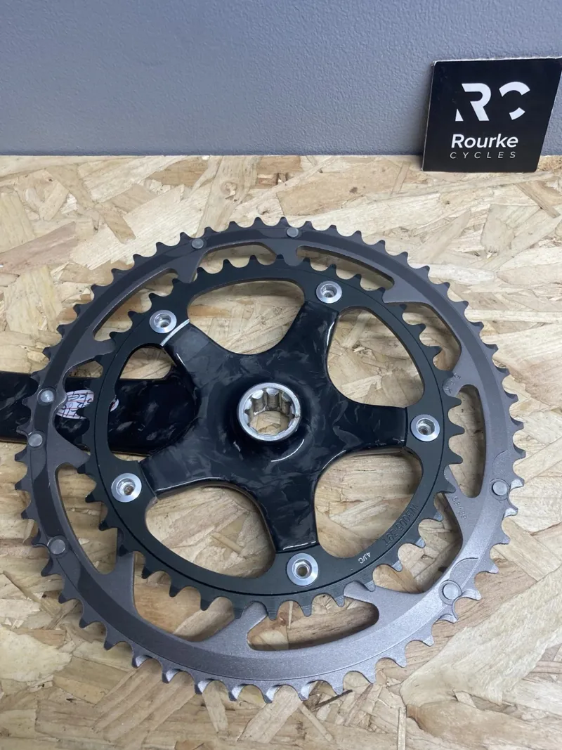 FSA SLK Carbon Crankset 53/39T 172.5mm ISIS Grade B in Black/Silver-1