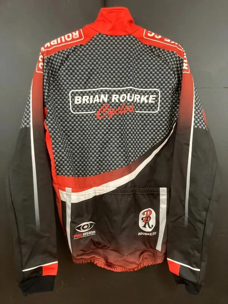 Brian Rourke Winter Long Sleeve Jersey 2XL in Black/Red-1