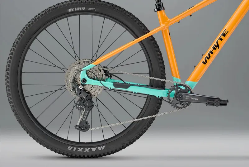 Whyte Secta S Hardtail Mountain Bike in Coral Orange with Turquoise-3