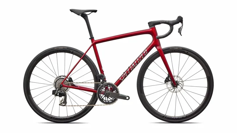 Specialized Aethos 2 Pro SRAM Force AXS Road Bike in Red Sky/Chrome