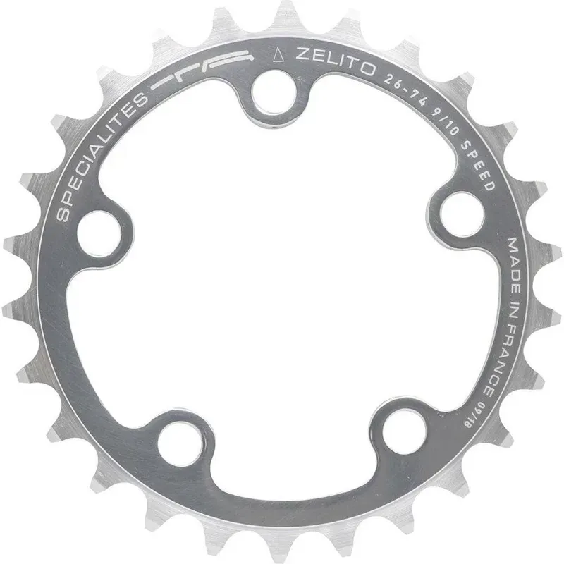 Ta 74-pcd 5-arm 8/9/10X Inner Chainring in Silver-3