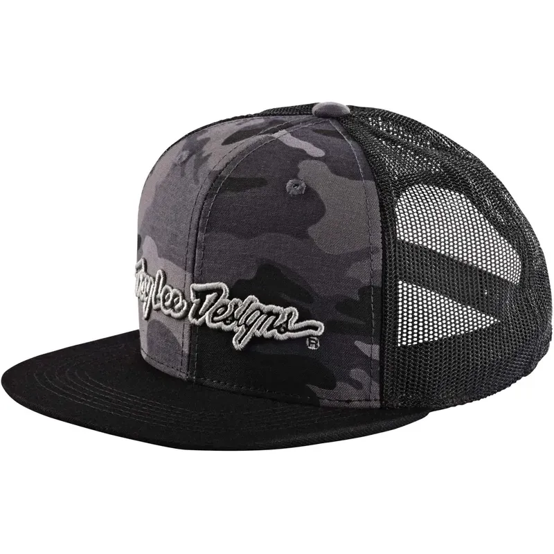 Troy Lee Designs 9Fifty Signature Camo Snapback Cap in Black/Silver