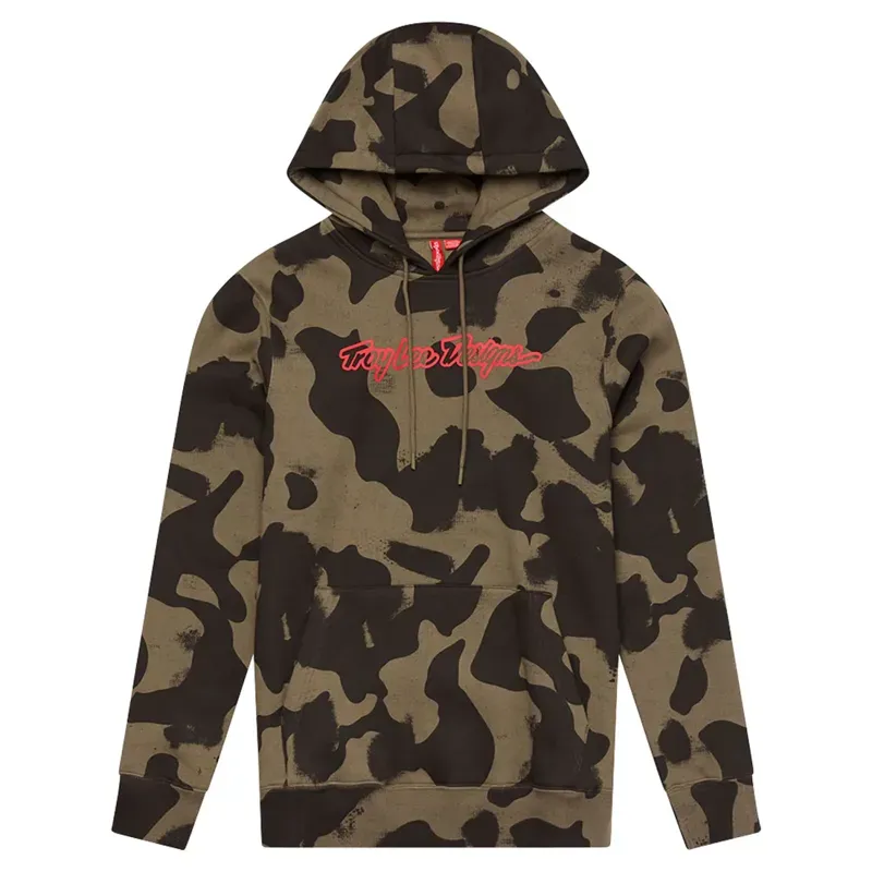 Troy Lee Designs Signature Pullover Hoodie in Olive Camo