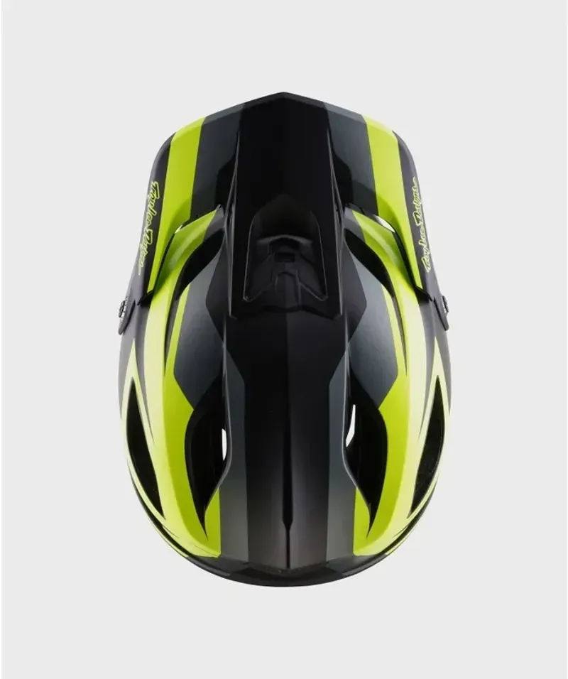 Troy Lee Designs Stage 2 Helmet in High VZ Charcoal/Flow Yellow-3