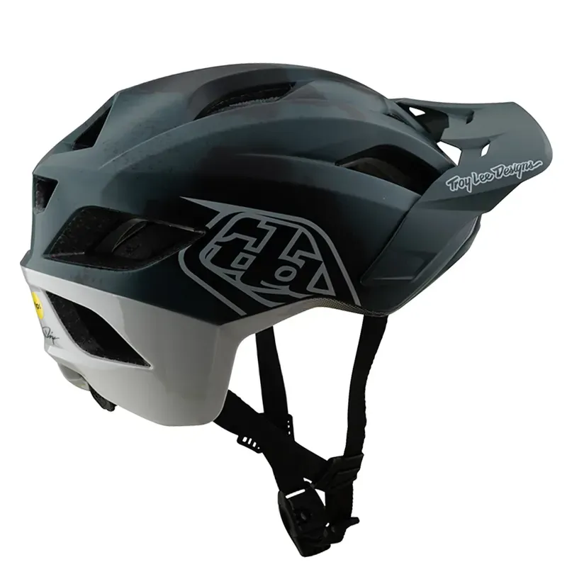 Troy Lee Designs Flowline SE MIPS Helmet in Badge Camo Grey-1